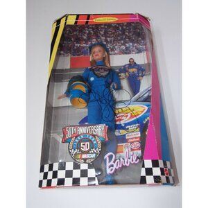 Barbie 50th Anniversary Nascar Doll 1998 Collector Edition Kyle Petty Signed